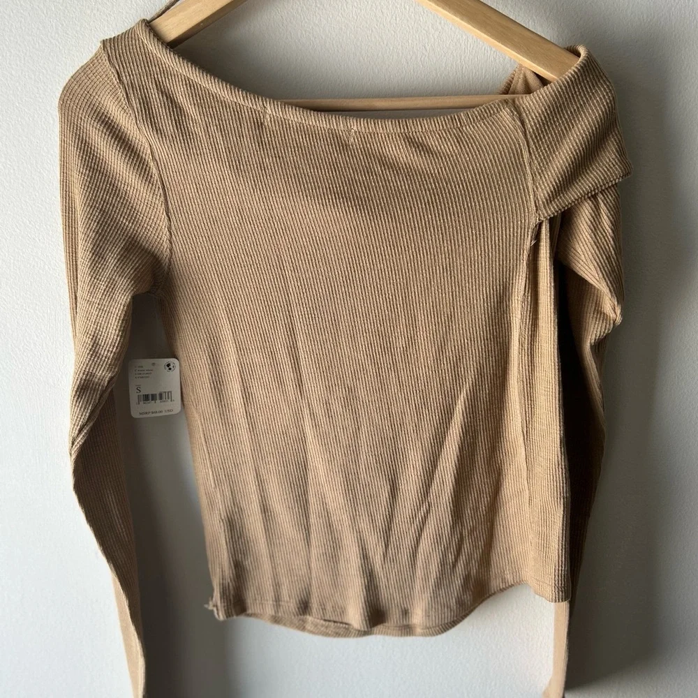 FREE PEOPLE Addie Layering Top in Winter Wheat NWT
